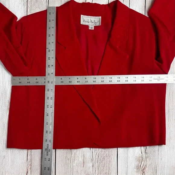 Vintage 80’s Nicole Miller Women’s 2-Piece Red Blazer Skirt Suit Set ~ Size 10 - Picture 8 of 10